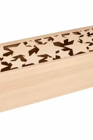 CAJA MADERA ESTRELLAS 33x12x12 CM Exclusivo