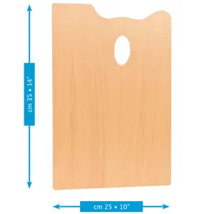Paleta rectangular de madera Mabef, 25x35 cm. Precio Reducido