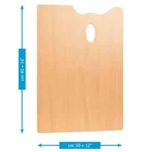 Original Paleta rectangular de madera Mabef, 30x40 cm.