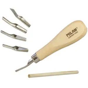 Últimas Unidades Lino cutter set con 5 gubias Milan