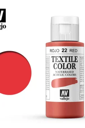 Máxima Calidad PINTURA TELA VALLEJO Nº22 ROJO 60 ML