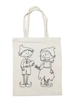 Edición Limitada BOLSA DE TELA ALGODÓN PREDISEÑO DUENDES 27x32 CM