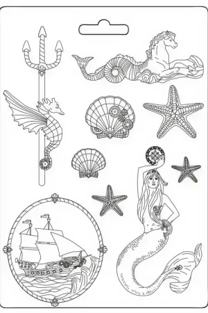 MOLDE FLEXIBLE STAMPERIA A4 SONGS OF THE SEA SIRENA Edición Limitada