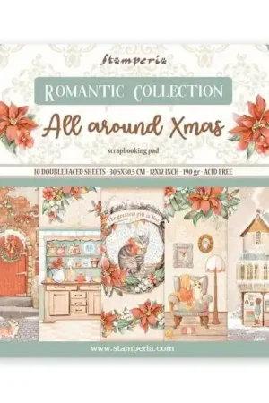 Última Versión PAPEL SCRAP STAMPERIA KIT 30x30 ROMANTIC ALL AROUND XMAS