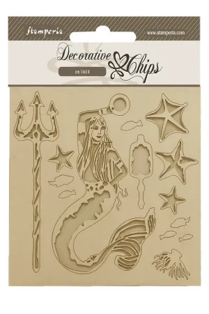DECORATIVE CHIPS STAMPERIA 14x14 SONGS OF THE SEA SIRENA Precio De Oferta