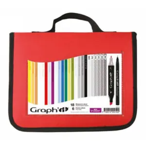 Estuche con 18 rotuladores + 6 fineliners, Graph'it Oferta Limitada