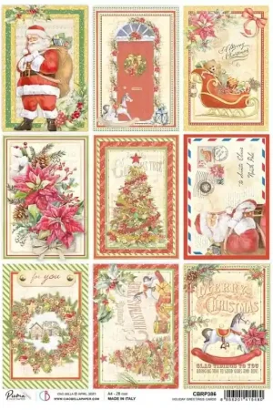 Mayoreo PAPEL ARROZ CIAO BELLA A4 HOLIDAY GREETING CARDS
