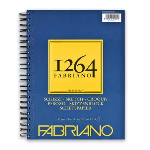 Bloc Fabriano 1264 Croquis 90 gr, 14,8x21cm (A5), 60 h. (anillas laterales) Precio Bajo