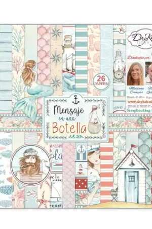 Premium PAPEL SCRAP DAYKA BLOC 20x20 SCP-1048 MENSAJE EN UNA BOTELLA