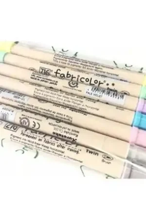 ROTULADOR TELA ZIG TWIN, SET 6 COLORES PASTEL + BLENDER Envío Internacional