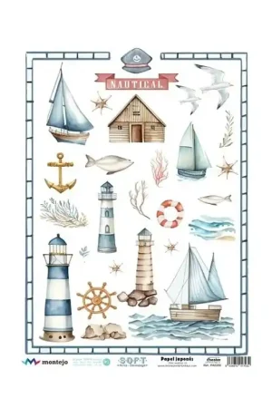 PAPEL ARROZ JAPONÉS SOFT A3 NÁUTICO 1 Alta Calidad