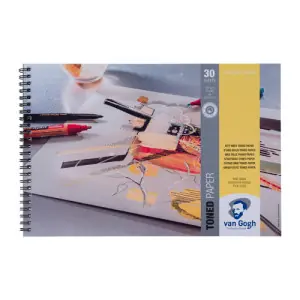 Bloc Toned Paper Van Gogh Gris Ciudad, 30 hojas, 120 gr (A4) Marca Reconocida