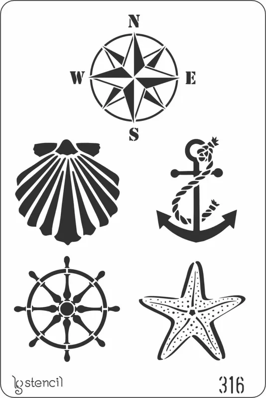 STENCIL LG 20x30 CM Nº316 PLAYA Última Versión