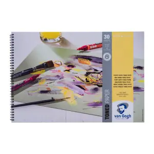 Bloc Toned Paper Van Gogh Verde Bosque, 30 hojas, 120 gr (A3) Directo De Fábrica