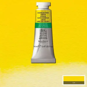 Artesanal Acuarela Profesional Winsor & Newton color amarillo limón libre de cadmio 898 (14 ml) S4