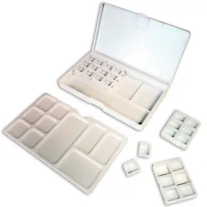 Caja acuarela vacía 24 medios godet y paleta Directo De Fábrica