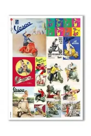 PAPEL ARROZ PAPERDESIGNS A3 VESPA VINTAGE Mejor Precio