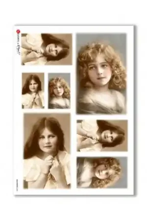 PAPEL ARROZ PAPERDESIGNS A3 NIÑAS VINTAGE Auténtico