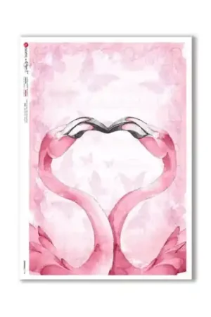 PAPEL ARROZ PAPERDESIGNS A3 FLAMENCOS CORAZÓN Más Vendido