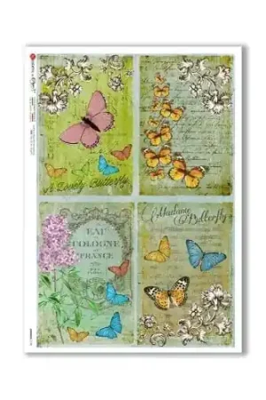 Ocasión Especial PAPEL ARROZ PAPERDESIGNS A3 MARIPOSAS