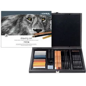 Mejor Precio Estuche Madera Set Dibujo 31 piezas, Lyra