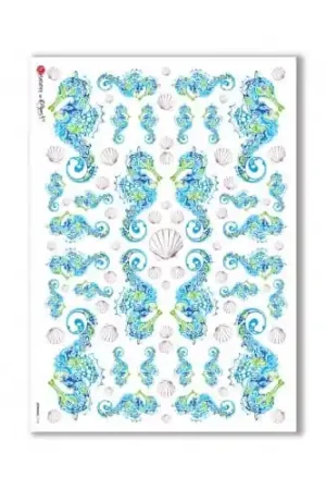 PAPEL ARROZ PAPERDESIGNS A3 CABALLITO DE MAR Y CONCHA Compra Hoy