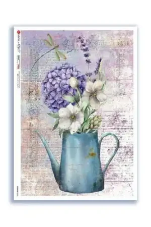 Compra Ahora PAPEL ARROZ PAPERDESIGNS A4 JARRA CON VIOLETAS