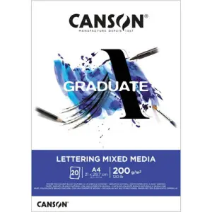 Súper Precio Canson Graduate Lettering Mix Media (Bloc encolado), 20h., 200 gr., 21x29.7 cm. (A4)