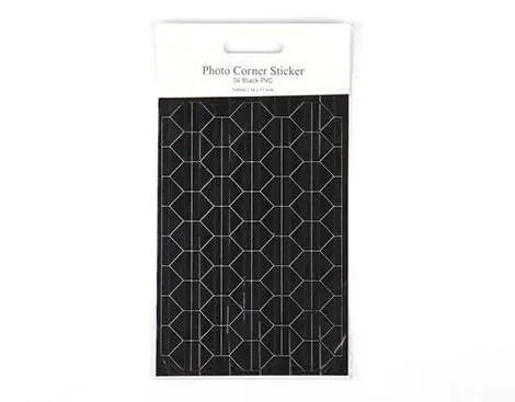 Económico ESQUINAS PARA FOTOS ADHESIVAS DE PVC NEGRO 16x11 MM 102 UDS.