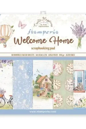 Profesional PAPEL SCRAP STAMPERIA KIT 30x30 CREATE HAPPINESS WELCOME HOM