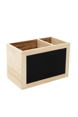 CAJA MADERA 2 DIVISIONES CON PIZARRA 18x10x12 CM Envío Internacional