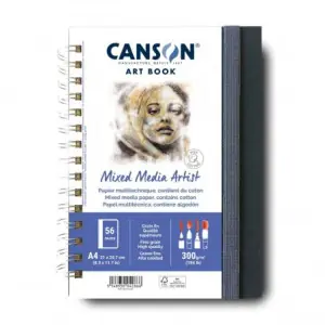 Bloc Canson Art Book Mixed Media Artist, Tapa dura, 300 gr, 21x29.7, Gr. Fino, 56 h. Precio Bajo