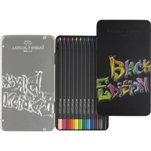 Ordena Ya Estuche metal 12 lápices color Black Edition Faber Castell
