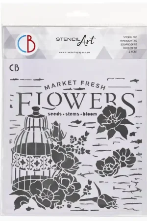 STENCIL CIAO BELLA 20x20 CM MARKET FRESH FLOWERS Compra Ahora