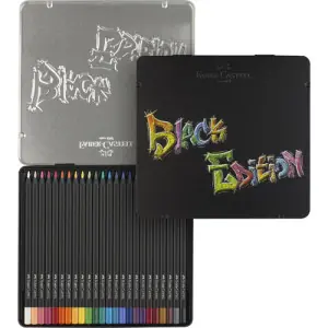 Comprar En Línea Estuche metal 24 lápices color Black Edition Faber Castell