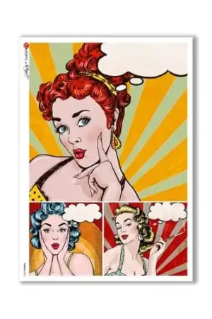 Envío Exprés PAPEL ARROZ PAPERDESIGNS A3 COMIC MUJERES PENSANDO