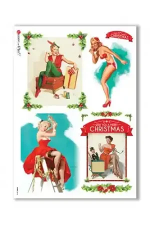 Stock Limitado PAPEL ARROZ PAPERDESIGNS A3 NAVIDAD PINUP NAVIDEÑA