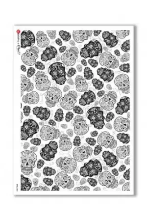 PAPEL ARROZ PAPERDESIGNS A3 CALAVERAS MEJICANAS B/N Precio De Oferta