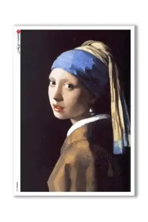 PAPEL ARROZ PAPERDESIGNS A4 JOVEN DE LA PERLA VERMEER Alta Calidad