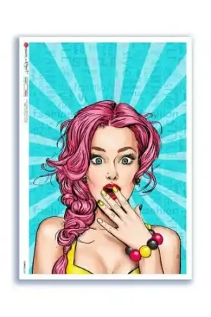 PAPEL ARROZ PAPERDESIGNS A4 COMIC MUJER SORPRENDIDA Garantía De Devolución De Dinero