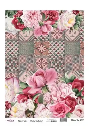PAPEL ARROZ CADENCE Nº733 COLLAGE FLORES 30x41 Imprescindible (Must-Have)