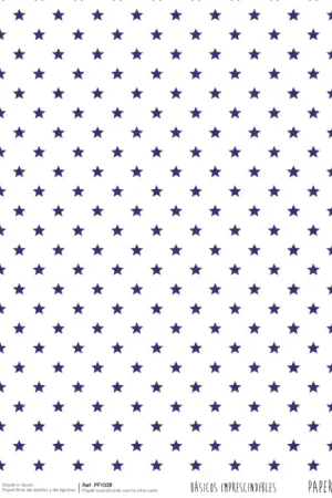 PAPEL SCRAP PFY038 AZUL MARINO ESTRELLAS Y LÍNEAS Stock Limitado