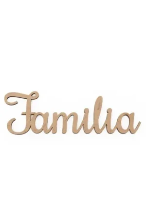 Marca Reconocida SILUETA MADERA PALABRA "FAMILIA" 9,3x3x0,3 CM