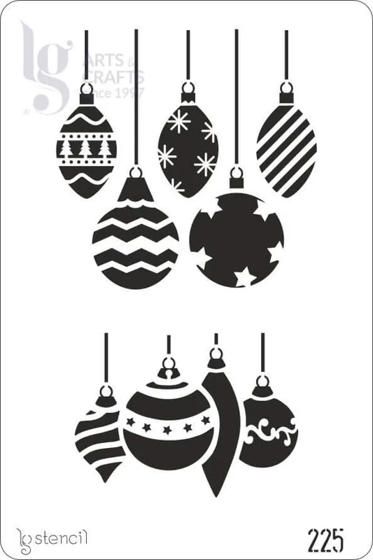 Precio Reducido STENCIL LG 20x30 CM Nº225 BOLAS DE NAVIDAD