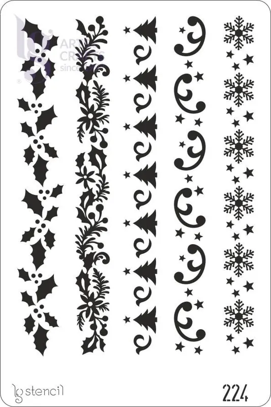 Entrega Rápida STENCIL LG 20x30 CM Nº224 NAVIDAD