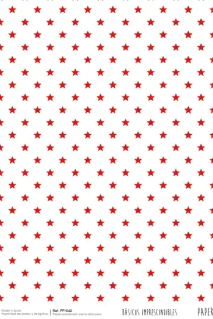 A Buen Precio PAPEL SCRAP PFY042 ROJO ESTRELLAS Y LÍNEAS