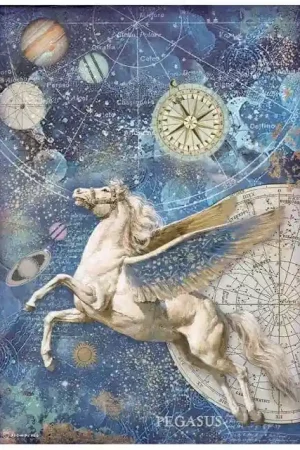 Imprescindible (Must-Have) PAPEL ARROZ STAMPERIA A4 COSMOS INFINITY PEGASUS
