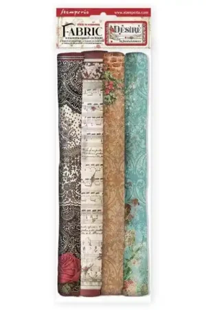 TELA ENCUADERNACIÓN STAMPERIA DESIRE SET 4 Premium