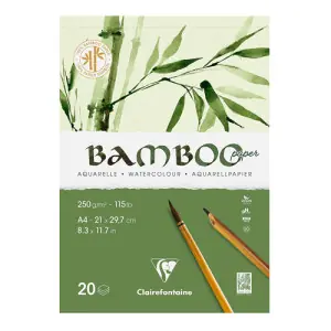 Bloc Bamboo Acuarela 21x29,7 cm (A4). 250 gr. 20 h. Clairefontaine Stock Limitado