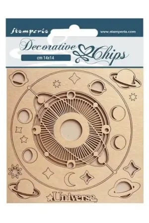 DECORATIVE CHIPS STAMPERIA 14x14 COSMOS INFINITY UNIVERSE Descuento